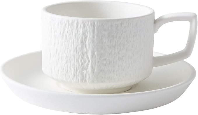 Rock Texture Embossed Ceramic Coffee Set, 6 oz | Tea Set, Cappuccino Espresso