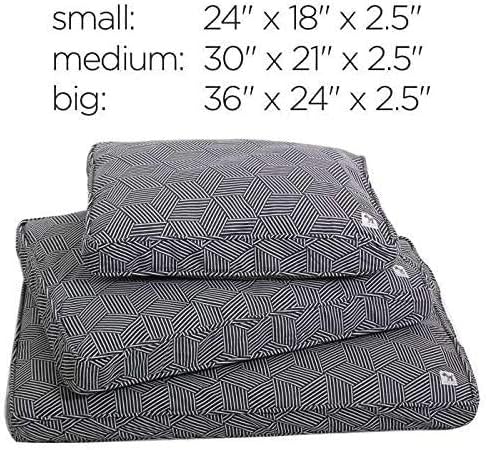 Molly Mutt Sheepy Wool Crate Mat - 100% Cotton Canvas Cover with Temperature-Regulating 100% Natural Wool-Filled Insert Dog Bed - Soft & Supportive Wool-Filled Bed - (54"x37"x2.5", Forever Young)