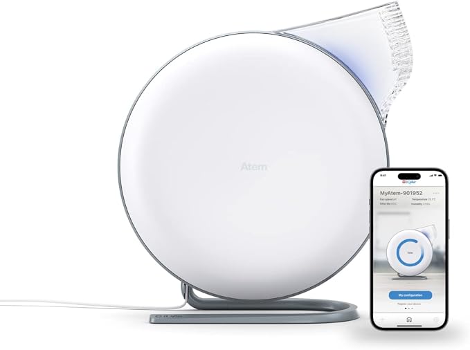 IQAir Atem Desk Air Purifier for Home, Small Room up to 150 sq ft, HyperHEPA