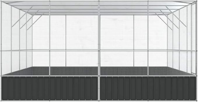 Steel Aviary, Large Bird Cage with Lockable Door, Aviary Spacious and Versatile Cage Ideal for Parakeets, Parrots, Lovebirds, Cockatiels, Pigeons, 164.6"x163"x83.5",-275
