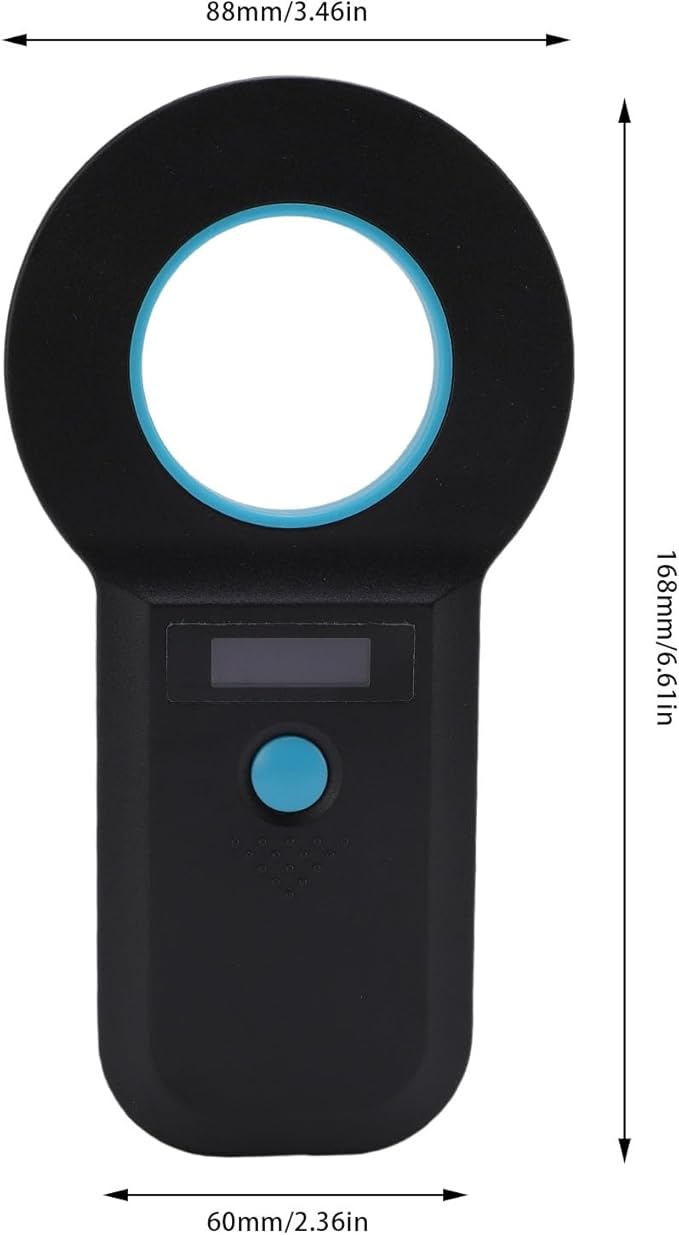15 Digits Pet Chip Reader USB Connectivity Supports FDX B for EMID Double Frequency Pet Identification Ideal for OntheGo Scanning (Black)