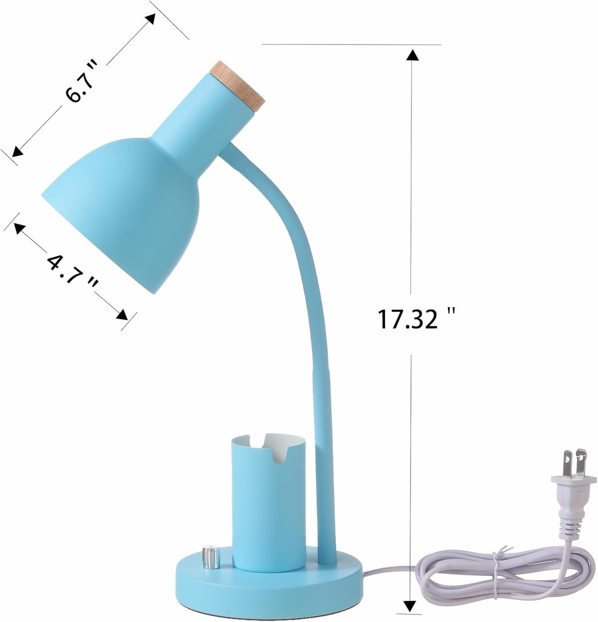 Adjustable Metal Desk Lamp with Pen Holder,Flexible Neck Table Lamp