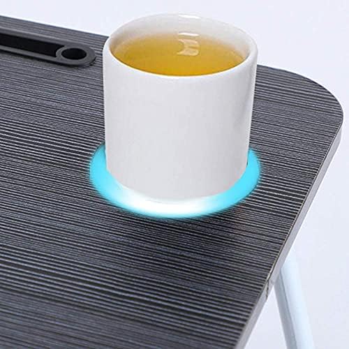 Laptop Bed Desk, Foldable Lap Desk with Storage Drawer, Cup and Phone Holder, Laptop Bed Tray Table, Portable Lap Table, Laptop Stand for Breakfast, Working, Writing, Gaming and Drawing (Black)