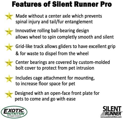 Silent Runner Pro | Sugar Glider Exercise Wheel (Blue with Attachment)