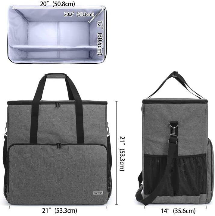 CURMIO PC Carrying Case with Inner Divider for Tower and Monitor, Gray