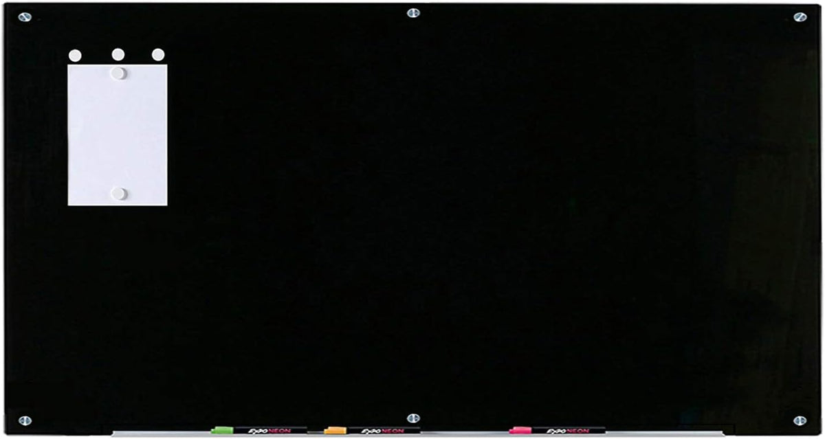 Audio-Visual Direct Magnetic Glass Dry-Erase Board, 96" x 48", Black