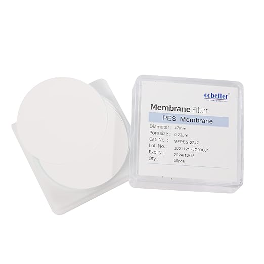 100 Pieces/Pack PES Disc Membrane Filters Hydrophilic 47mm Diameter 0.45µm Pore