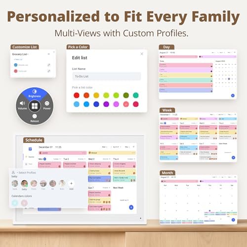 Dragon Touch 10.1 inch Digital Calendar Chore Chart – Interactive Touchscreen, Smart Family Planner, Hearth Display Desk Digital Calendar Best Gifts for Christmas, Wedding, Mom