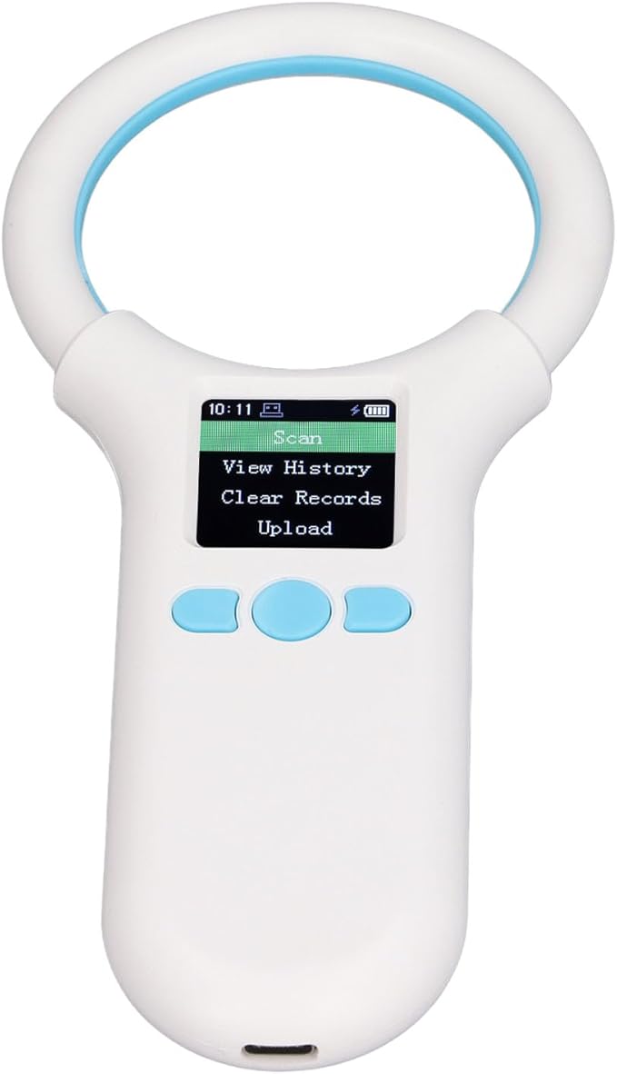 Portable Pet Chip Scanner, Technology, Microchip ID Reader with OLED Screen, 500 Records Capacity for Pet Trackers