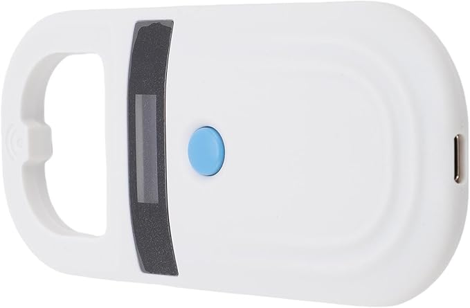 Pet Microchip Scanner, USB Interface Dual Frequency Animal Chip Scanner, Microchip Reader with Rechargeable Battery and Compact Design for Dogs, Cats, Pigs (White)