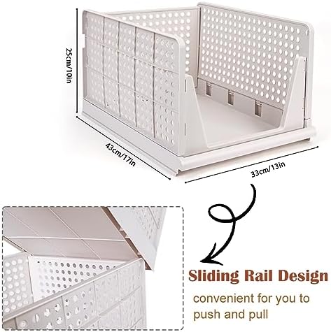 yazi 5XL Stackable Plastic Closet Storage Baskets