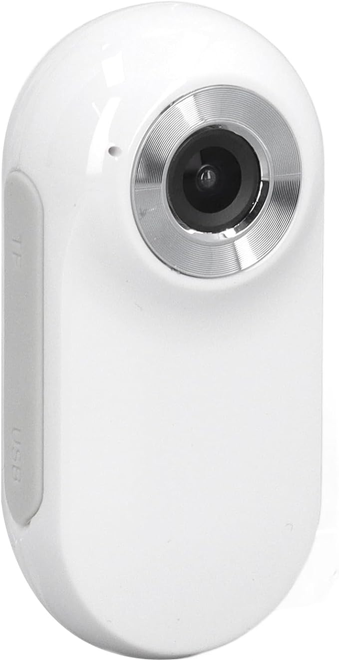 Cat Video Camera,Pet Collar Camera 120 Deg Lens OTG Connection Video Recording Adjustable Magnetic Cat Sport Camera for Outdoor 1920x1080P (White)