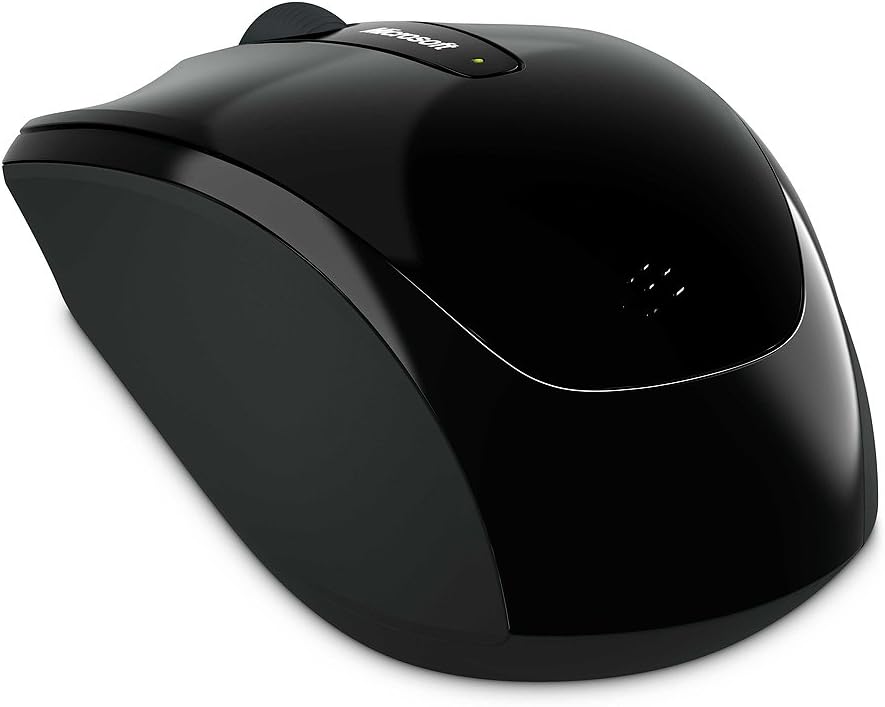 Microsoft Wireless Mobile Mouse 3500 - Black. Comfortable design, Right/Left Hand Use, Wireless, USB 2.0 with Nano transceiver for PC/Laptop/Desktop, works with for Mac/Windows Computers