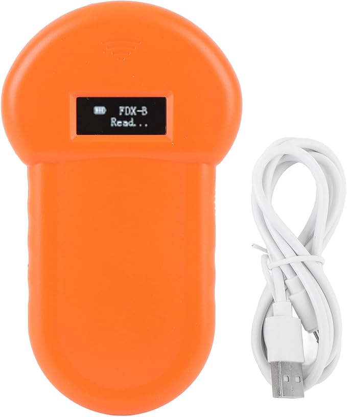 EVGATSAUTO Pet Microchip Reader, Rechargeable Animal Scanner 134.2kHz with OLED Screen for Dogs Cats Pigs Cows Sheep Horses
