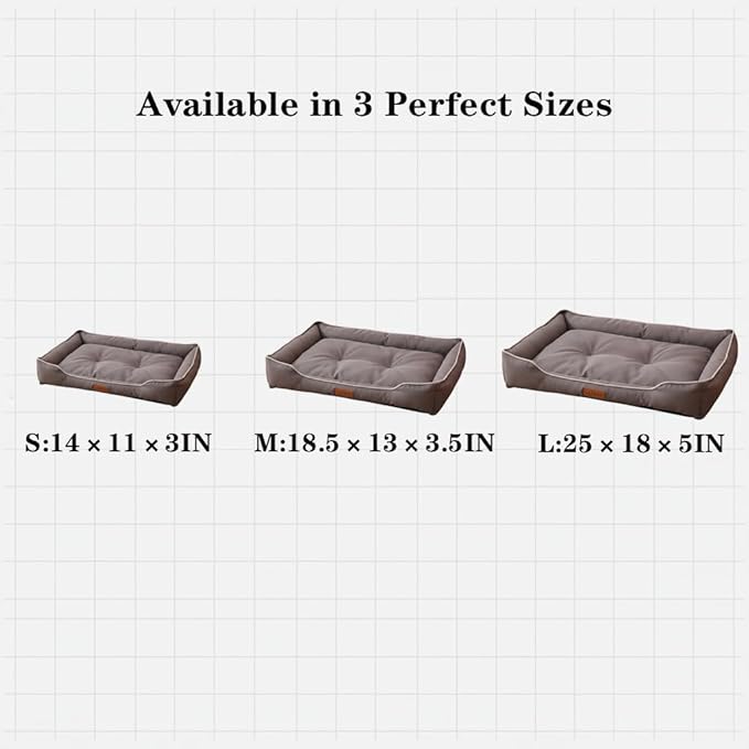 Pet Bed & Dog Beds: Waterproof Dog Bed for Small/Med/Large Dogs/Cats Premium Oxford Cloth, All-Season, Bite-Resistant, Shape-Retaining, Thick PP Cotton, Quick Rebound, Urine-Proof (Small)