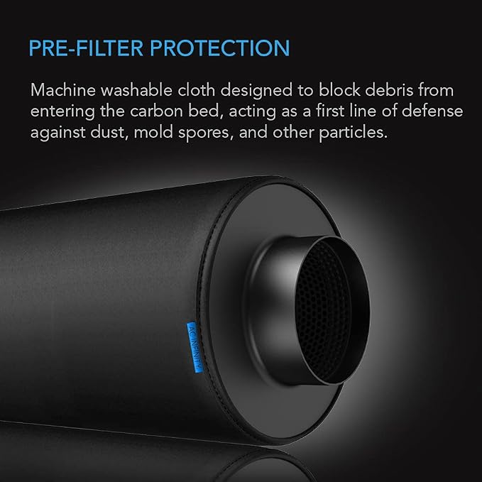 AC Infinity Pre-Filter Cloth 10”, Replacement Inline Filter Sleeve 2-Pack