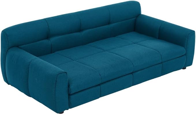 51" Soft and Comfortable Pet Bed for Large and Oversized Dogs, Durable Elevated Dog Sofa with Armrest and Backrest, Modern Linen Fabric Dog Couch, Dark Blue