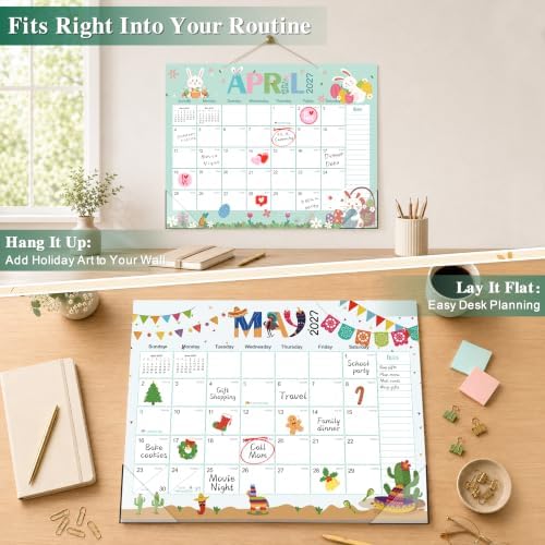 GuassLee Large 2027 Desk Calendar, 39 Month Oct 2026-Dec 2029, 22" x 17"