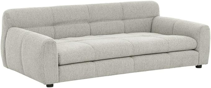 Modern Pet Sofa Bed for Large Dogs Up to 130lbs, Luxurious Living Room Dog Couch with Supportive Backrest and Armrests, Easy-to-Clean Linen Fabric Elevated Pet Furniture