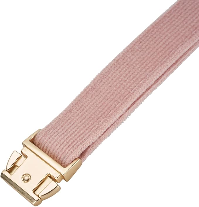 Soft Cotton Dog Collar with Metal Buckle Adjustable Heavy Duty Comfy Corduroy Collars for Small Medium Large Dogs,Light Pink,Small