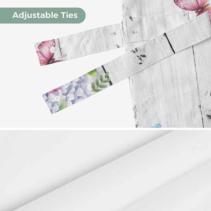 Spring Tie Up Valance Curtains for Windows, Kitchen Curtains Window Shades