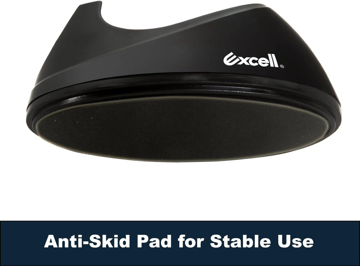 MDJ by Excell Desktop Tape Dispenser (Fits 1" + 3" Core) with Heavy-Weighted Base for One-Hand Dispensing for Office, Home, School, Masking, Heat Transfer, Sublimation, Crafts, Gift Wrapping (Chrome)