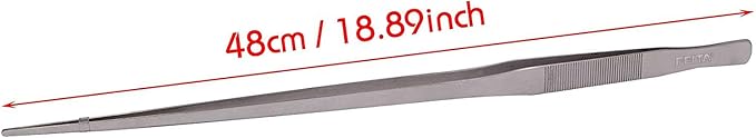 Extra Long Tweezers 18.9 Inch - FEITA Stainless Steel Straight Tweezer Tongs for Aquarium Fish Tank Plants