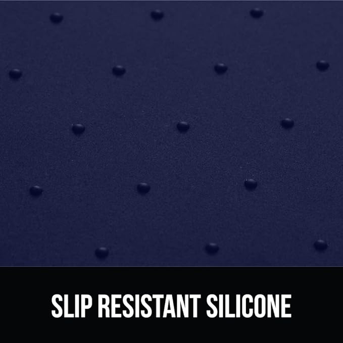 GORILLA GRIP 100% Waterproof Raised Edge BPA Free Silicone Pet Feeding Mat, Dog Cat Food Mats Contain Spills Protects Floors, Placemats for Cats and Dogs Water Bowl, Pets Accessories 18.5x11.5 Navy