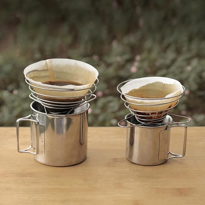 Cabilock Foldable Stainless Steel Coffee Filter Dripper Portable Cone Funnel