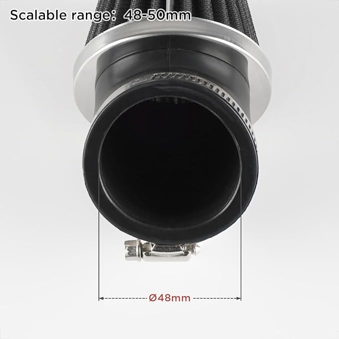 Evermotor Motorcycle Air Filter, 48mm 49mm 50mm Carb Filter