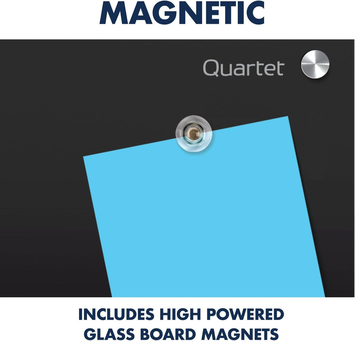 Quartet Magnetic Dry Erase Board, 48" x 36" Glass Whiteboard for Wall, Infinity, Black (G4836B)