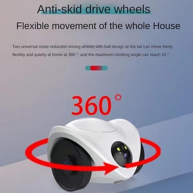 Pet Robot Camera 2MP HD WiFi Cameras Motion Detection Two Way Audio Indoor Dog Treat Camera Dispenser Feeder for Home Security(Camera Add 64G Card)