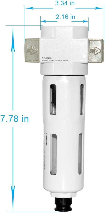 Beduan 1/2" Air in-line Compressed Particulate Filter, Moisture Water Trap