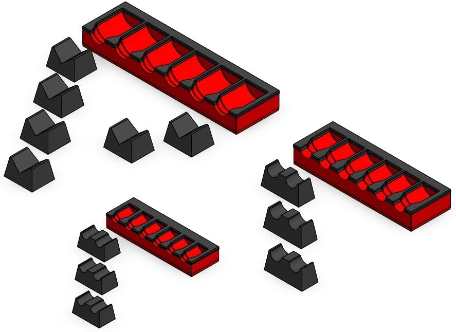 MagAttach Socket Extension Organizers (3 Piece Set, Red/Black)