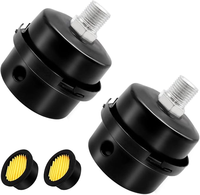2 pcs 3/8" Thread Air Compressor Silencer, Air Compressor Intake Filter Sound