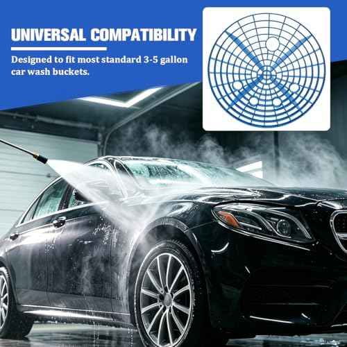 2-Pack Car Wash Bucket Insert Grit Trap, 9.2" Vehicle Wash Cleaning Filter Grit Trap Dirt Guard, Auto Detailing Dirt Collector Insert Tool for 12" Diameter Bucket, Universal Fit (Blue)