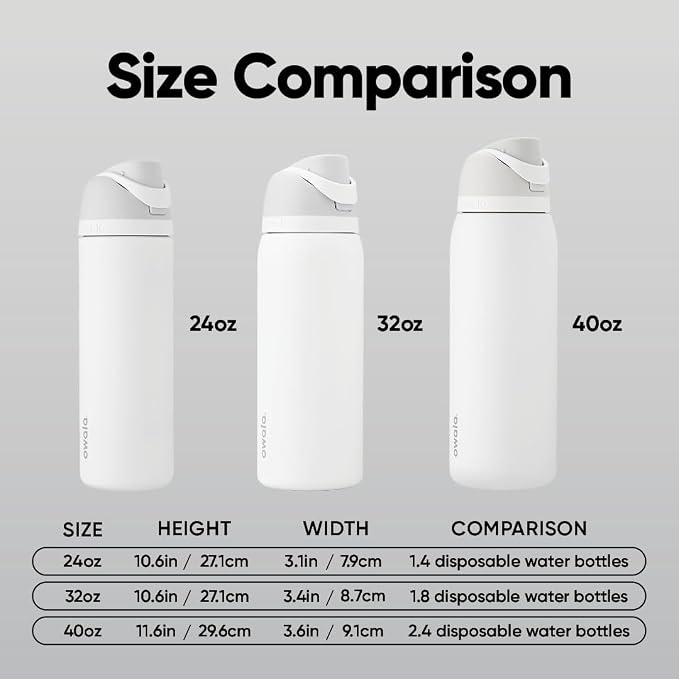 Owala FreeSip Stainless Steel Water Bottle 24 oz Calm Waters