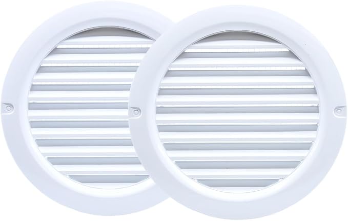 VENTS-US - 4" White Round Plastic Vent Cover - Compatible with 4 Inch Diameter