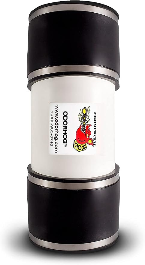 OdorHog Vent Stack Pipe Filter, PVC Inline Model
