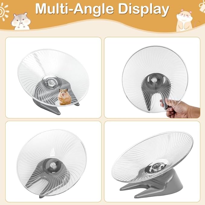 Hamster Flying Saucer Silent Running Exercise Wheel for Hamsters, Gerbils, Mice,Hedgehog and Other Small Pets Silent Running Wheel Hamster,Medium