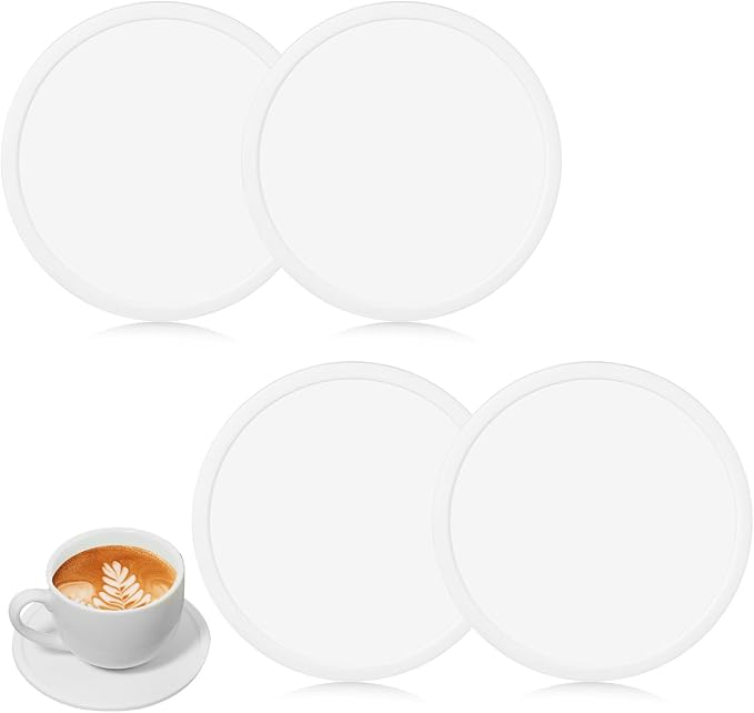 4 Packs Non Slip Silicone Drink Coasters
