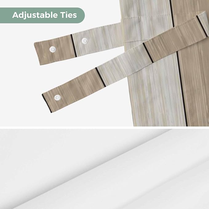 Brown Ombre Wooden Tie Up Valance Curtains