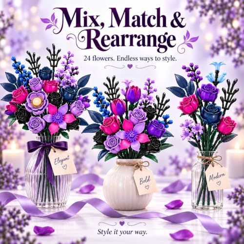 24 Flower Bouquet Advent Calendar 2026 Building Set, Big Gift Box