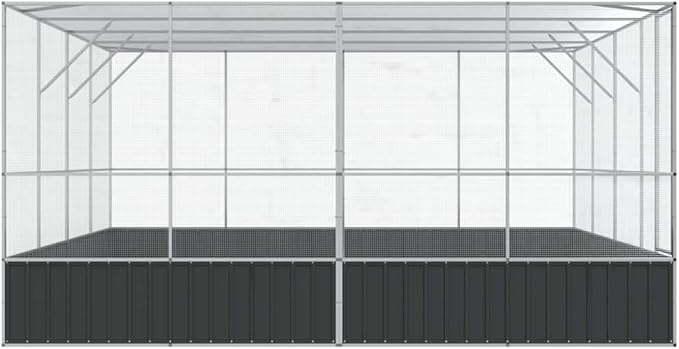 Outdoor Aviary Bird Cage, Galvanized Steel Outside Ample Activity Space Birdcage, 164.6"x163"x83.5", -262