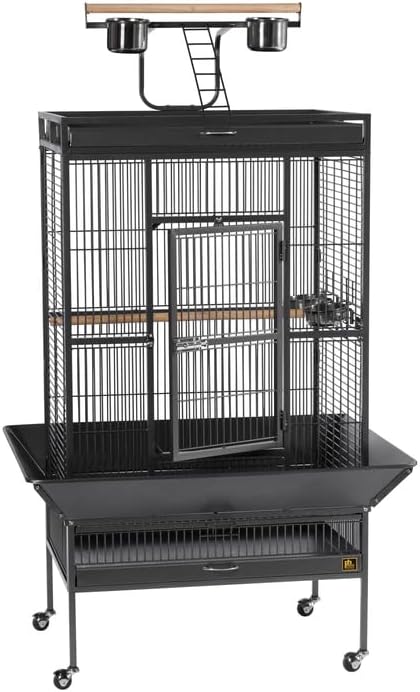 Suburban Sophistication Playtop Bird Home with Spacious Design, Durable Materials, Removable Perches Black/Medium
