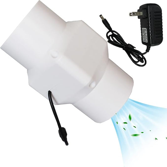 HVAC Exhaust Ventilation Fan 3 Inch 12v Inline Duct Fan Low Noise Speed