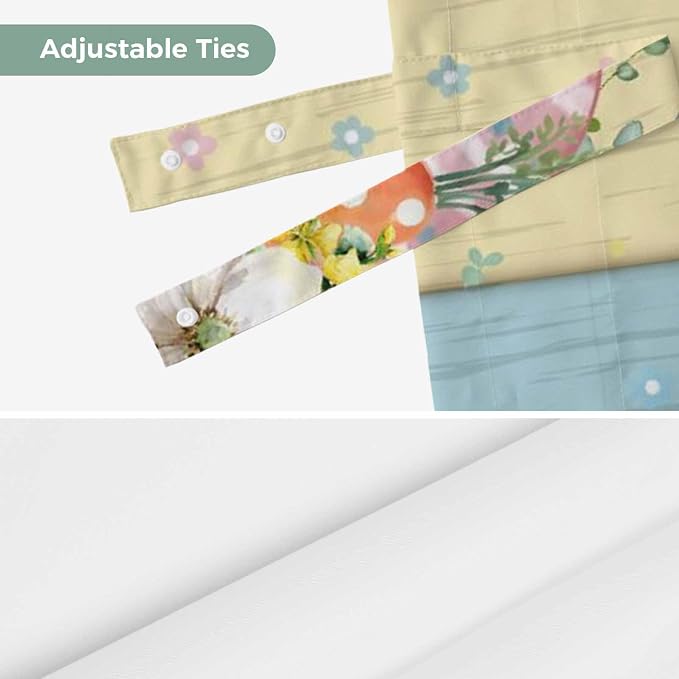 Easter Tie Up Valance Curtains for Windows, Kitchen Curtains Window Shades