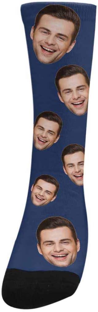MyPupSocks Custom Personalized Photo Pet Face Socks, Cat and Dog Tracks Paws Bones Crew Socks with Picture for Men Women