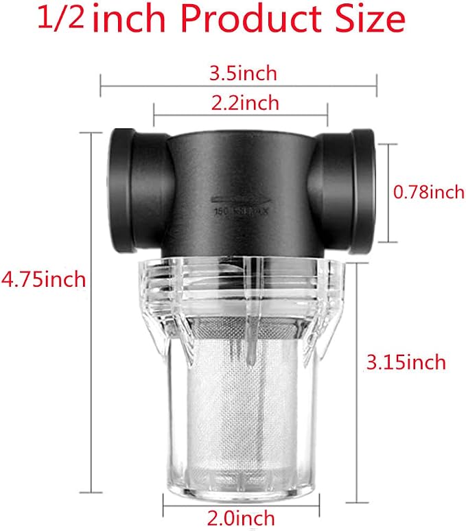 Sediment Filter Pressure Washer Filter Stainless Steel Filter 40Mesh Screen