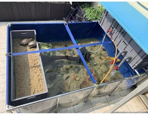 Flexible PVC Canvas Fish Breeding Tank with Steel Frame - 50x40x30cm Aquatic Pets Pool, Backyard Pond, Clear Viewing Window, Easy Assembly, Ideal for Fish and Aquatic Pets
